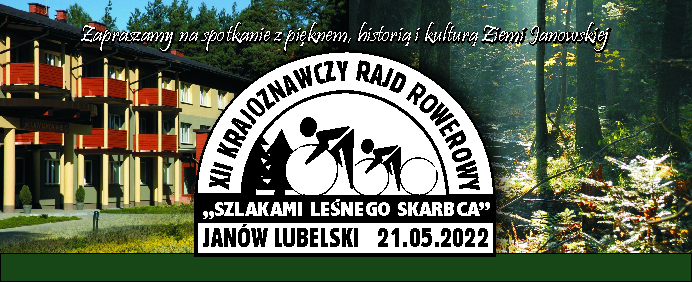 Baner reklamowy z logo Krajoznawczego Rajdu Rowerowego
